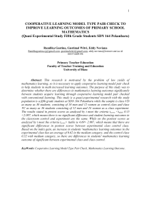 Quasi Experimental Study - Jurnal Online Mahasiswa (JOM)