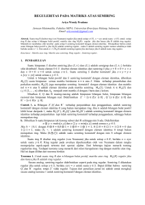reguleritas pada matriks atas semiring