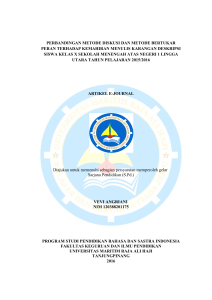 perbandingan metode diskusi dan metode bertukar peran terhadap