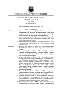 Perda Nomor 3 Tahun 2010 tentang Kerja Sama Desa