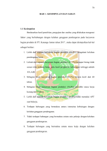 70 BAB 1 : KESIMPULAN DAN SARAN 1.1 Kesimpulan