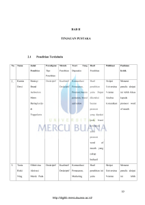 BAB II TINJAUAN PUSTAKA 2.1 Penelitian Terdahulu http://digilib