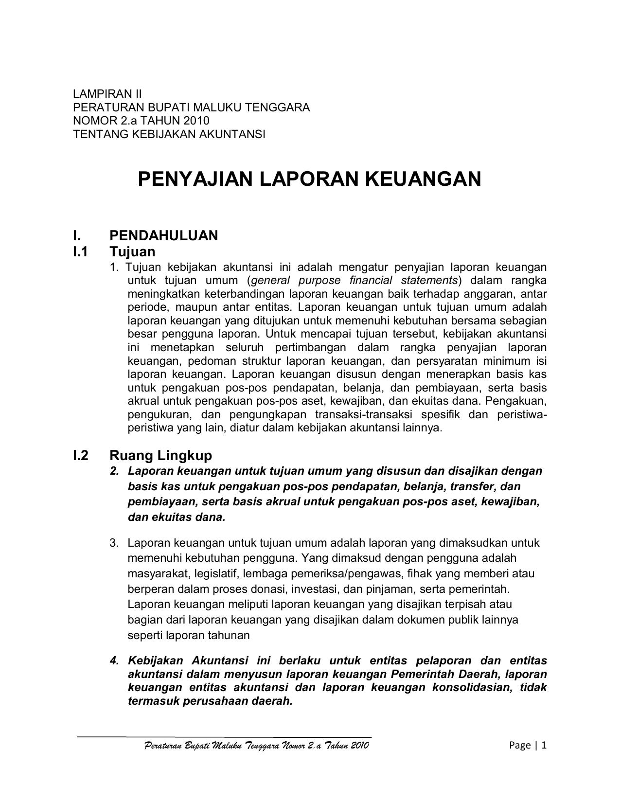 Penyajian Laporan Keuangan Bpk Ri Perwakilan Provinsi Maluku