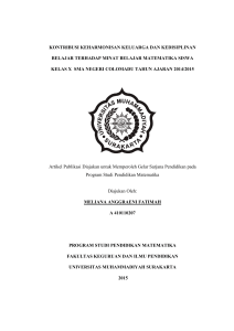 kontribusi keharmonisan keluarga dan kedisiplinan belajar terhadap