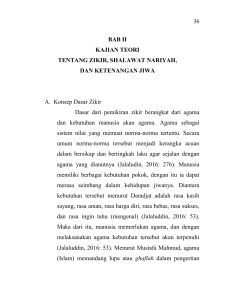 36 BAB II KAJIAN TEORI TENTANG ZIKIR, SHALAWAT NARIYAH