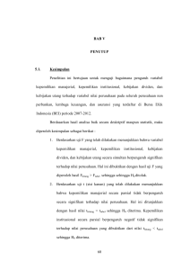 60 BAB V PENUTUP 5.1. Kesimpulan Penelitian ini bertujuan untuk