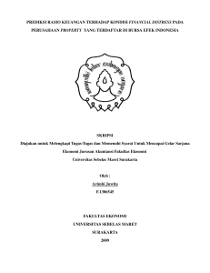 prediksi rasio keuangan terhadap kondisi financial distress pada