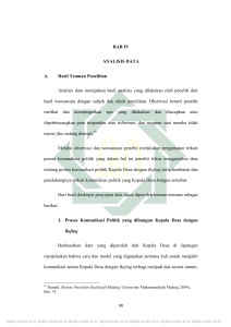 BAB IV ANALISIS DATA A. Hasil Temuan Penelitian Analisis data