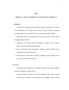 BAB V SIMPULAN, SARAN, KETERBATASAN