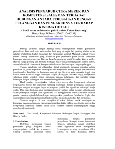 analisis pengaruh citra merek dan kompetensi