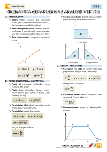 kinematika gerak dengan analisis vektor