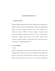 24 III. METODE PENELITIAN A. Tempat dan Waktu Penelitian