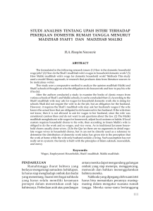 studi analisis tentang upah isteri terhadap pekerjaan domestik