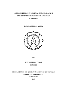 ASUHAN KEBIDANAN BERKELANJUTAN PADA NY K UMUR 19