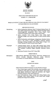 PERATURAN MENTERI KEUANGAN NOMOR 0 8 / PMK.08/ 2009