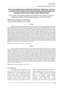 evaluasi kesesuaian antibiotik definitif terhadap clinical outcome