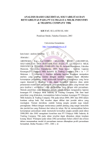 analisis rasio likuiditas, solvabilitas dan rentabilitas pada pt ultrajaya