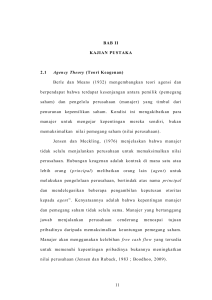 11 BAB II KAJIAN PUSTAKA 2.1 Agency Theory (Teori Keagenan