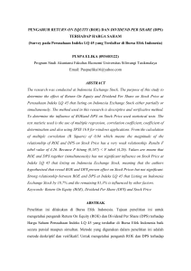PENGARUH RETURN ON EQUITY (ROE) DAN DIVIDEND PER