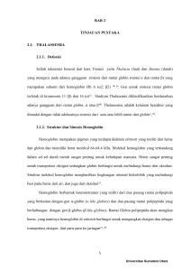 BAB 2 TINJAUAN PUSTAKA 2.1. THALASSEMIA 2.1.1. Defenisi