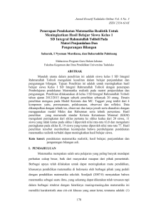 Penerapan Pendekatan Matematika Realistik Untuk