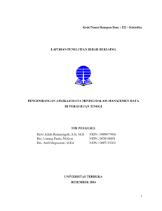 122 / Statistika LAPORAN PENELITIAN HIBAH BERSAING