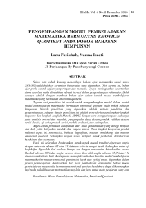 pengembangan modul pembelajaran matematika