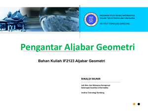 Pengantar Aljabar Geometri - Institut Teknologi Bandung