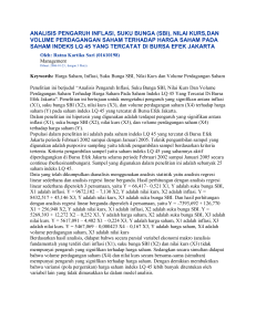 analisis pengaruh inflasi, suku bunga (sbi), nilai kurs,dan