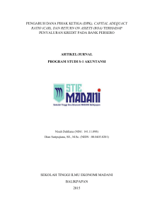 PENGARUH DANA PIHAK KETIGA (DPK), CAPITAL ADEQUACY