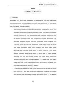 BAB V Kesimpulan Dan Saran 125 BAB V KESIMPULAN DAN