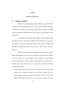 BAB II TINJAUAN PUSTAKA 2.1 Penelitian Terdahulu Penelitian ini