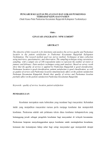PENGARUH KUALITAS PELAYANAN DAN LOKASI PUSKESMAS