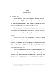 BAB I PENDAHULUAN A. Penegasan Judul Sebagai kerangka awal