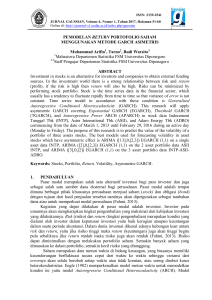 PEMODELAN RETURN PORTOFOLIO SAHAM