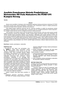 Analisis Pemahaman Metode Pembelajaran