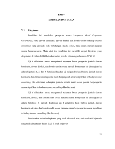 72 BAB V SIMPULAN DAN SARAN V.1 Ringkasan Penelitian ini