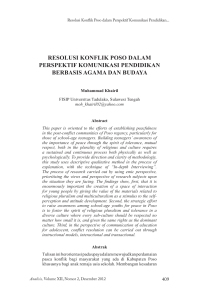 resolusi konflik poso dalam perspektif komunikasi