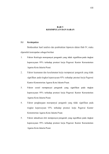 BAB V KESIMPULAN DAN SARAN 5.1 Kesimpulan Berdasarkan