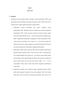 BAB V PENUTUP A. Simpulan Berdasarkan hasil penelitian dalam