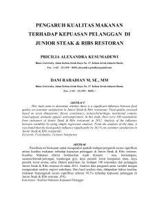 pengaruh kualitas makanan terhadap kepuasan