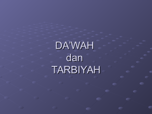 DA`WAH dan TARBIYAH