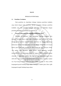 11 BAB II TINJAUAN PUSTAKA 2.1 Penelitian Terdahulu Pada