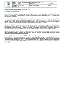 Dinkes Tangerang Buka Layanan Call Center 119" Media : Pelita