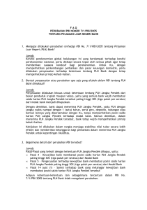 FAQ PERUBAHAN PBI NOMOR 7/1/PBI/2005 TENTANG PINJAMAN