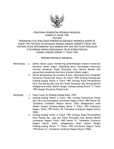 peraturan pemerintah republik indonesia nomor 20 tahun 1996