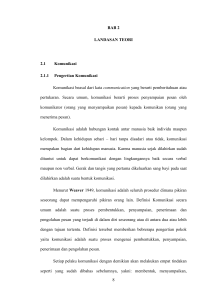 8 BAB 2 LANDASAN TEORI 2.1 Komunikasi 2.1.1 Pengertian