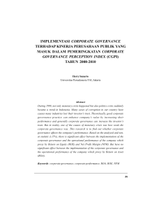 implementasi corporate governance terhadap kinerja