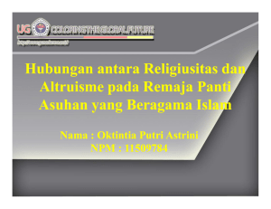 Hubungan antara Religiusitas d Religiusitas dan Altruisme pada