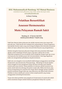 Pelatihan Bersertifikat: Assessor Hermeneutics